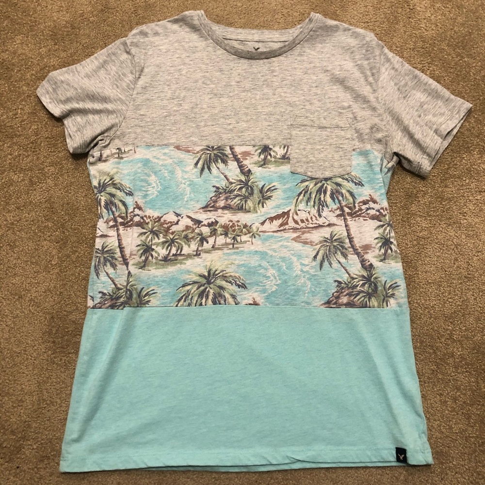 American Eagle Hawaiian Tri-tone Tee